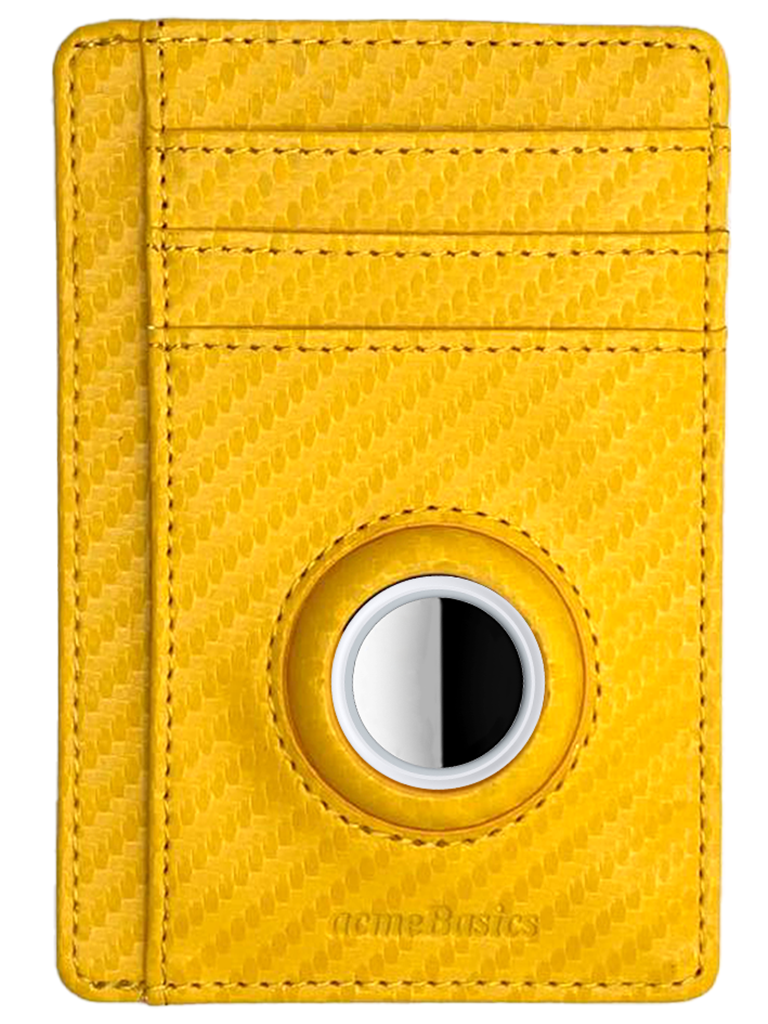 AcmeBasics Minimalist Card Holder with Built-in AirTag Holder Slim RFID blocking