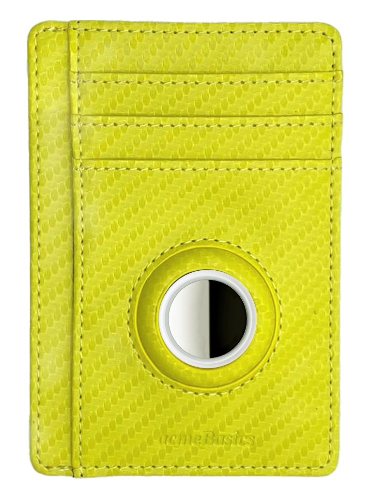 AcmeBasics Minimalist Card Holder with Built-in AirTag Holder Slim RFID blocking