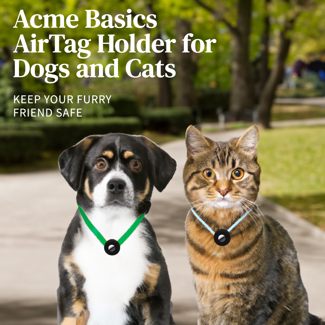 AirTag Holder for Dogs and Cats by Acme Basics, Silicone, Waterproof (Black)