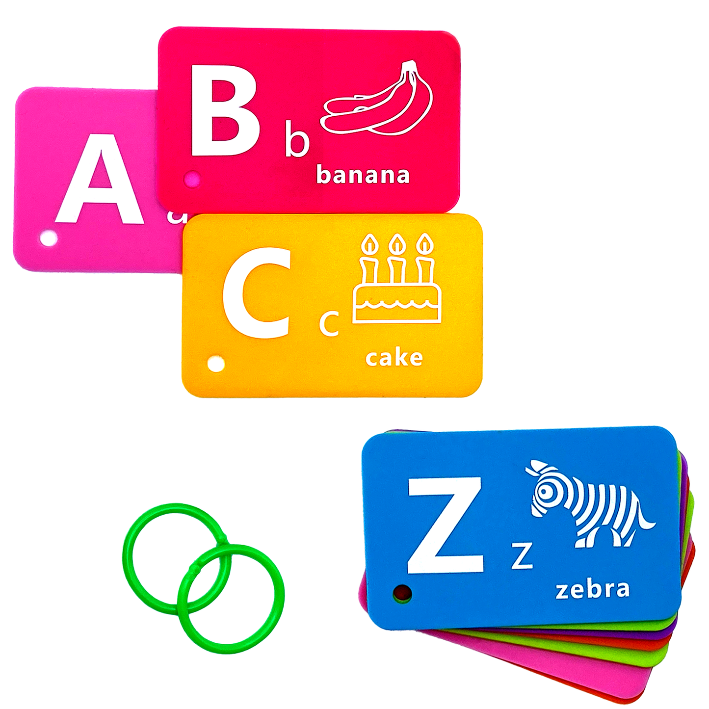 ABC Flash Cards Silicone for Toddlers by Acme Basics, 26 Alphabet Letters, Learning Educational Cognition Toy for Toddlers Preschool Kids. Waterproof, Tearproof