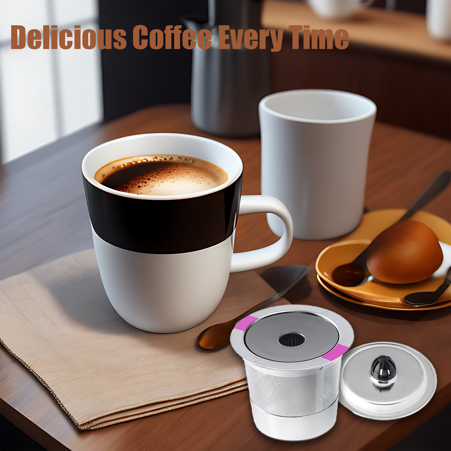 Reusable K Cups Coffee Pod Filters, Keurig 1.0 & 2.0 compatible stainless steel