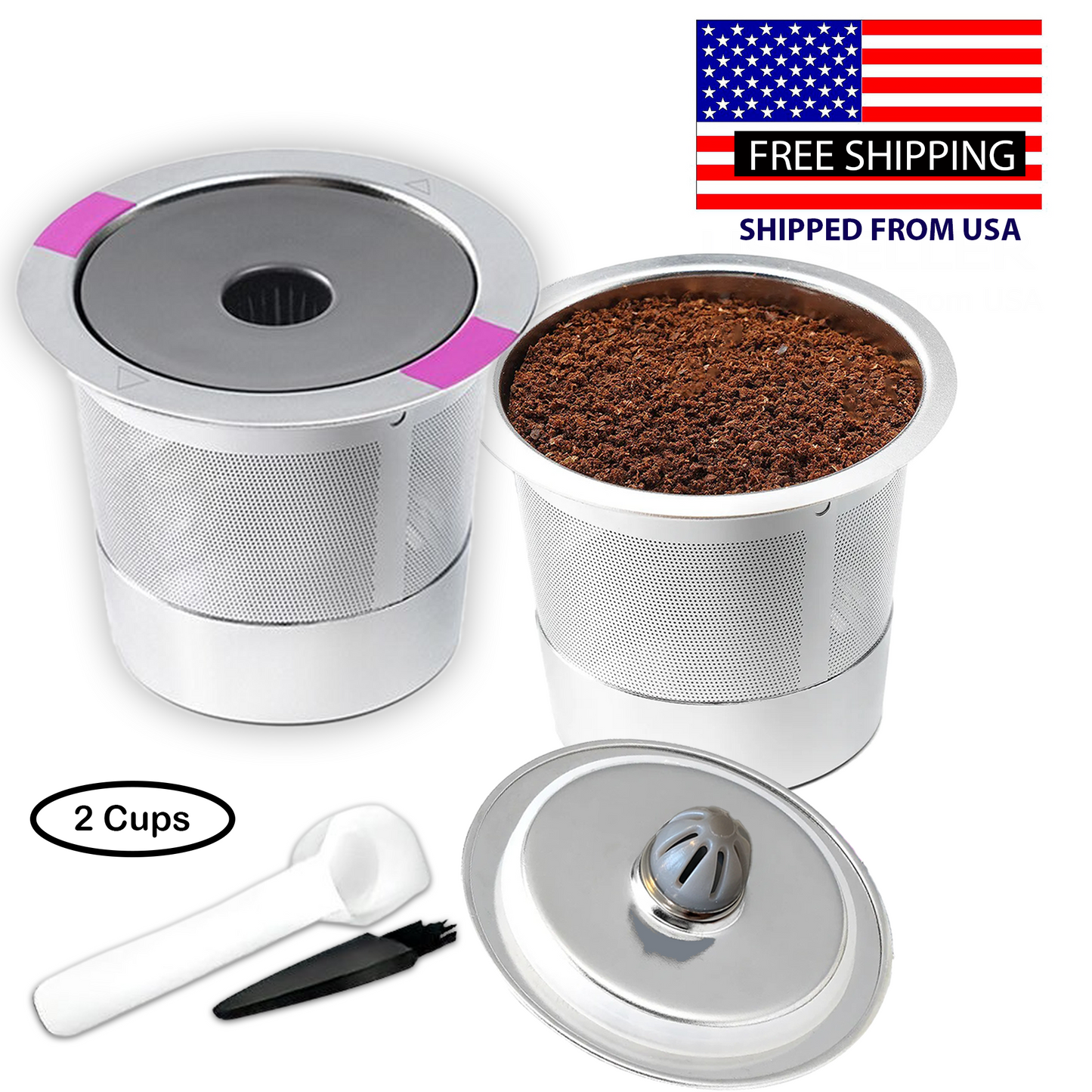 Reusable K Cups Coffee Pod Filters, Keurig 1.0 & 2.0 compatible stainless steel