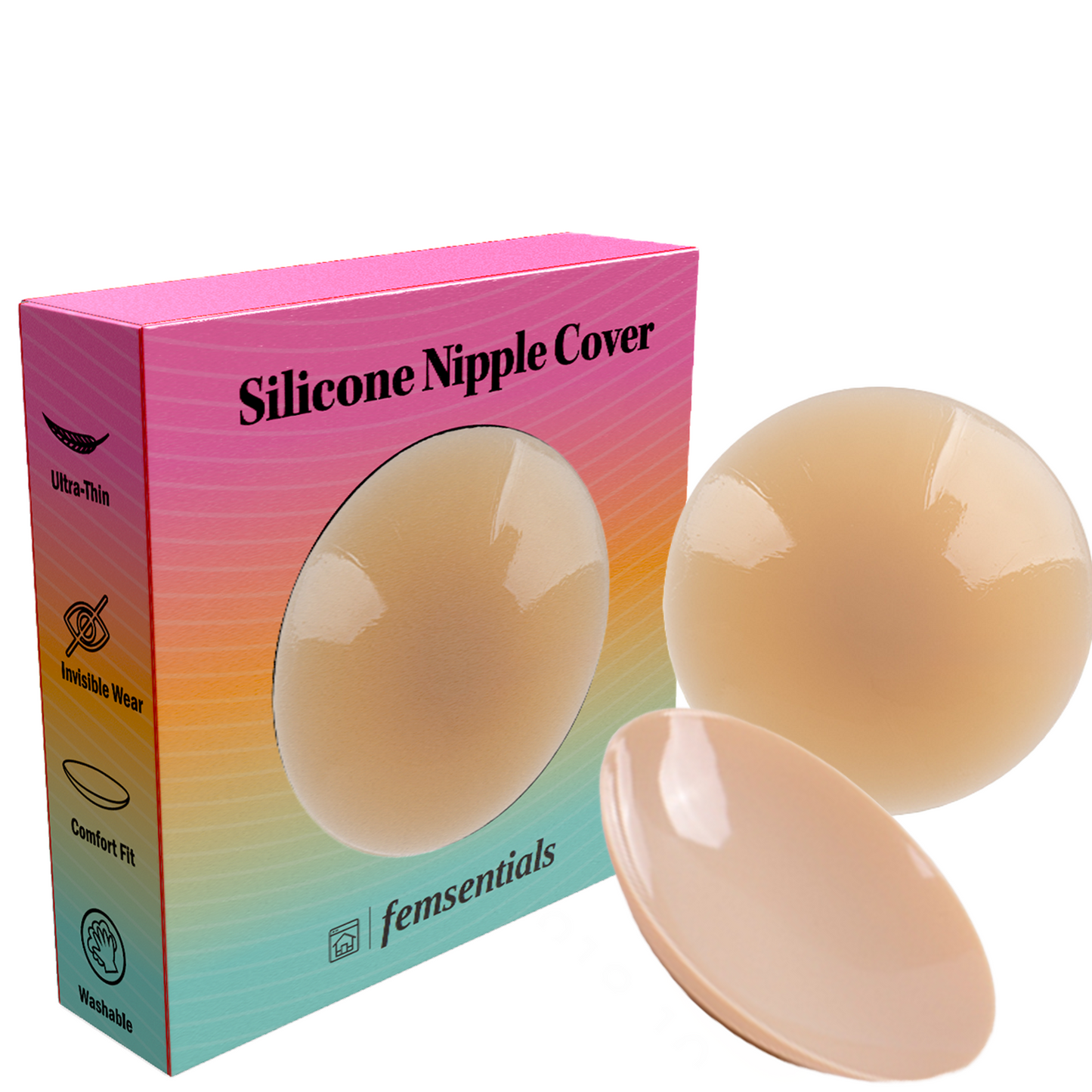 Nipple Cover Pasties by femsentials. Soft Gentle Reusable Waterproof & Self Adhesive