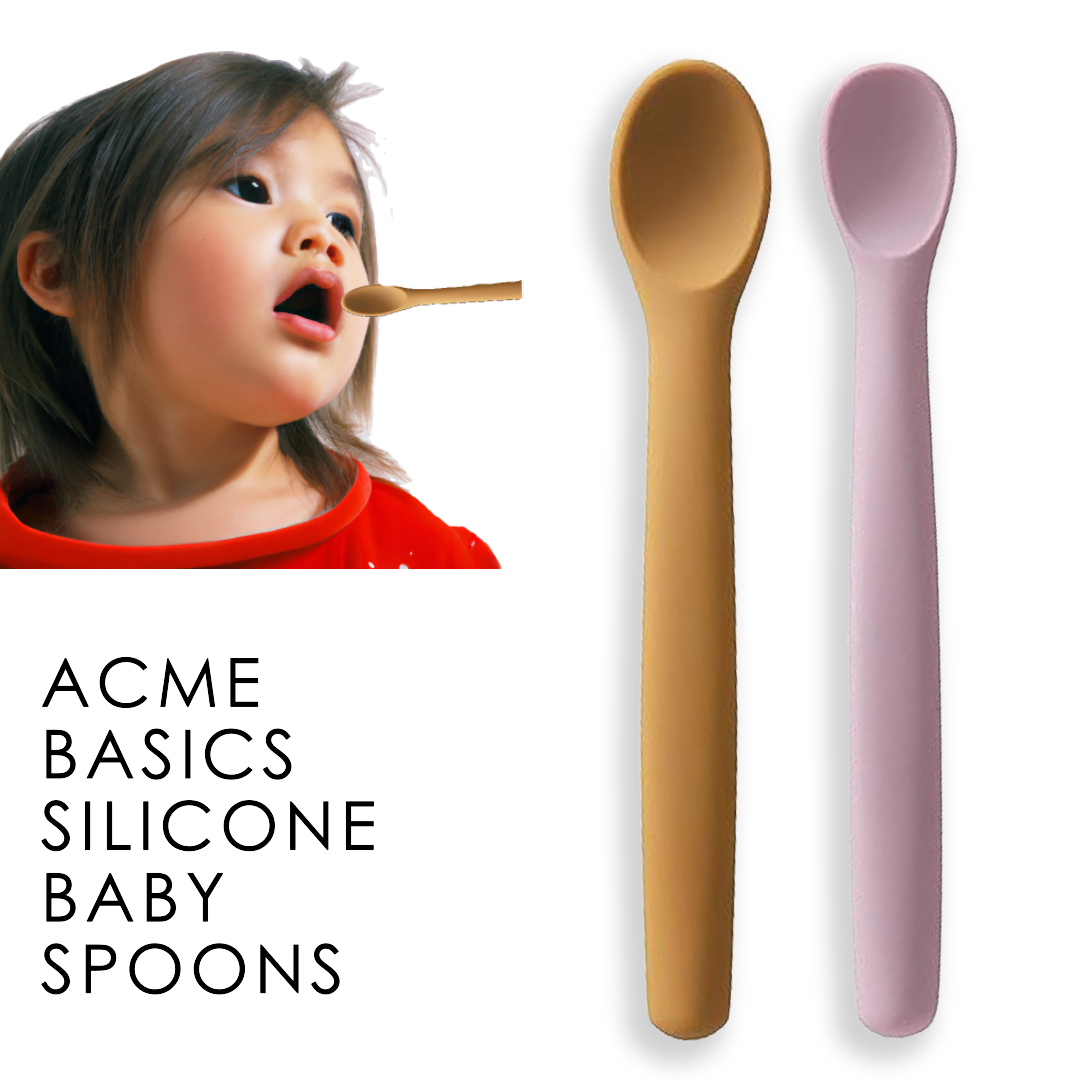 Acme Basics Silicone Baby Feeding Spoons Easy grip bendable Self-Feeding(2 Pack)