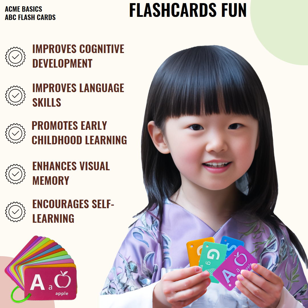 ABC Flash Cards Silicone for Toddlers by Acme Basics, 26 Alphabet Letters, Learning Educational Cognition Toy for Toddlers Preschool Kids. Waterproof, Tearproof