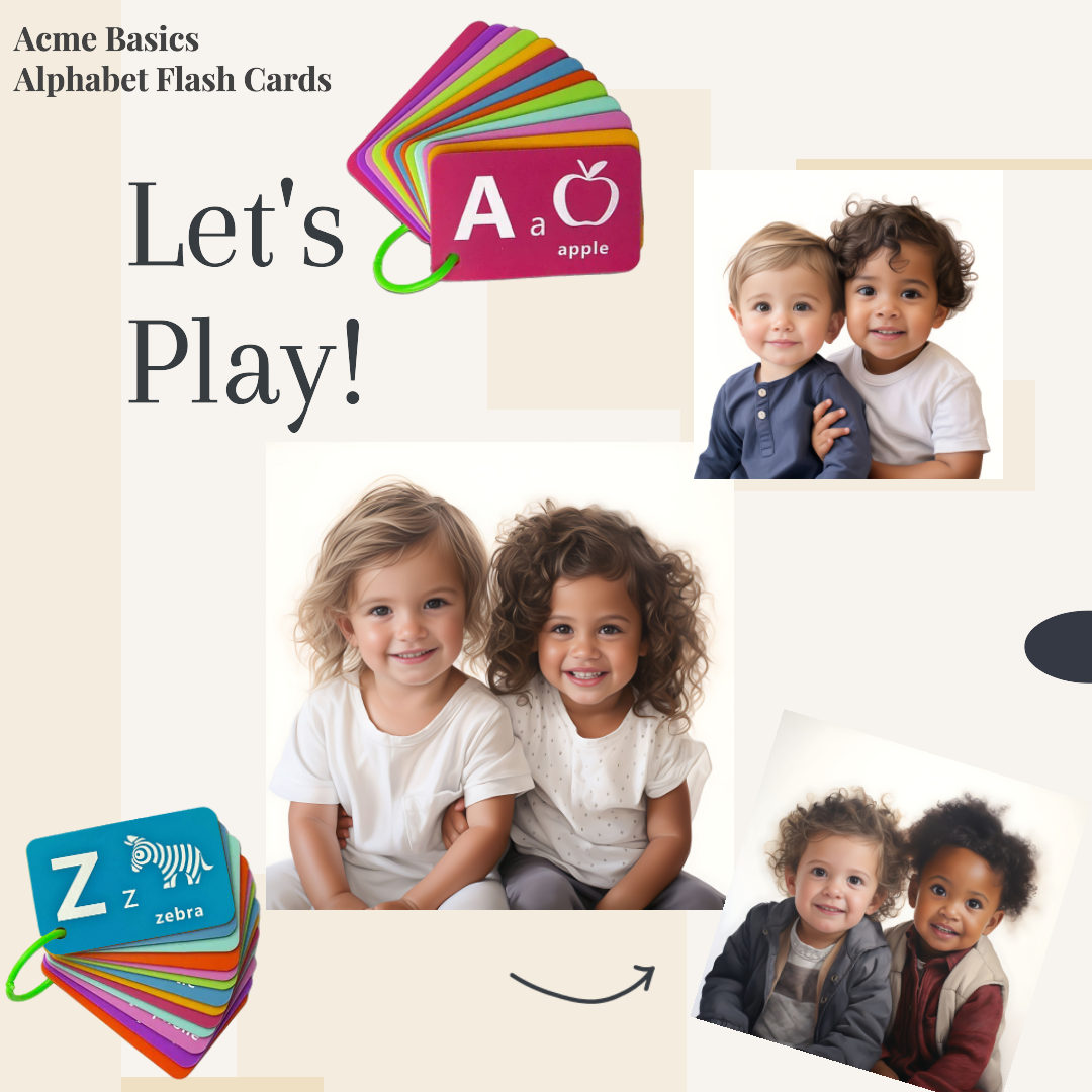 ABC Flash Cards Silicone for Toddlers by Acme Basics, 26 Alphabet Letters, Learning Educational Cognition Toy for Toddlers Preschool Kids. Waterproof, Tearproof
