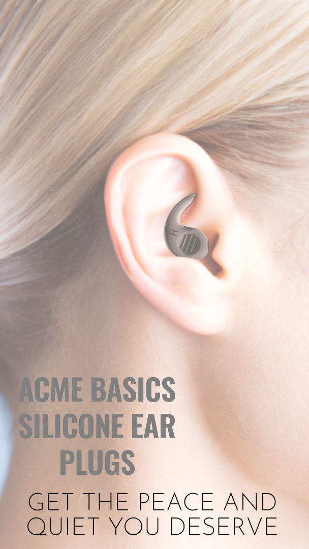 Earplugs by Acme Basics For Sleeping, Swimming & Noise Reduction Silicone (Black)