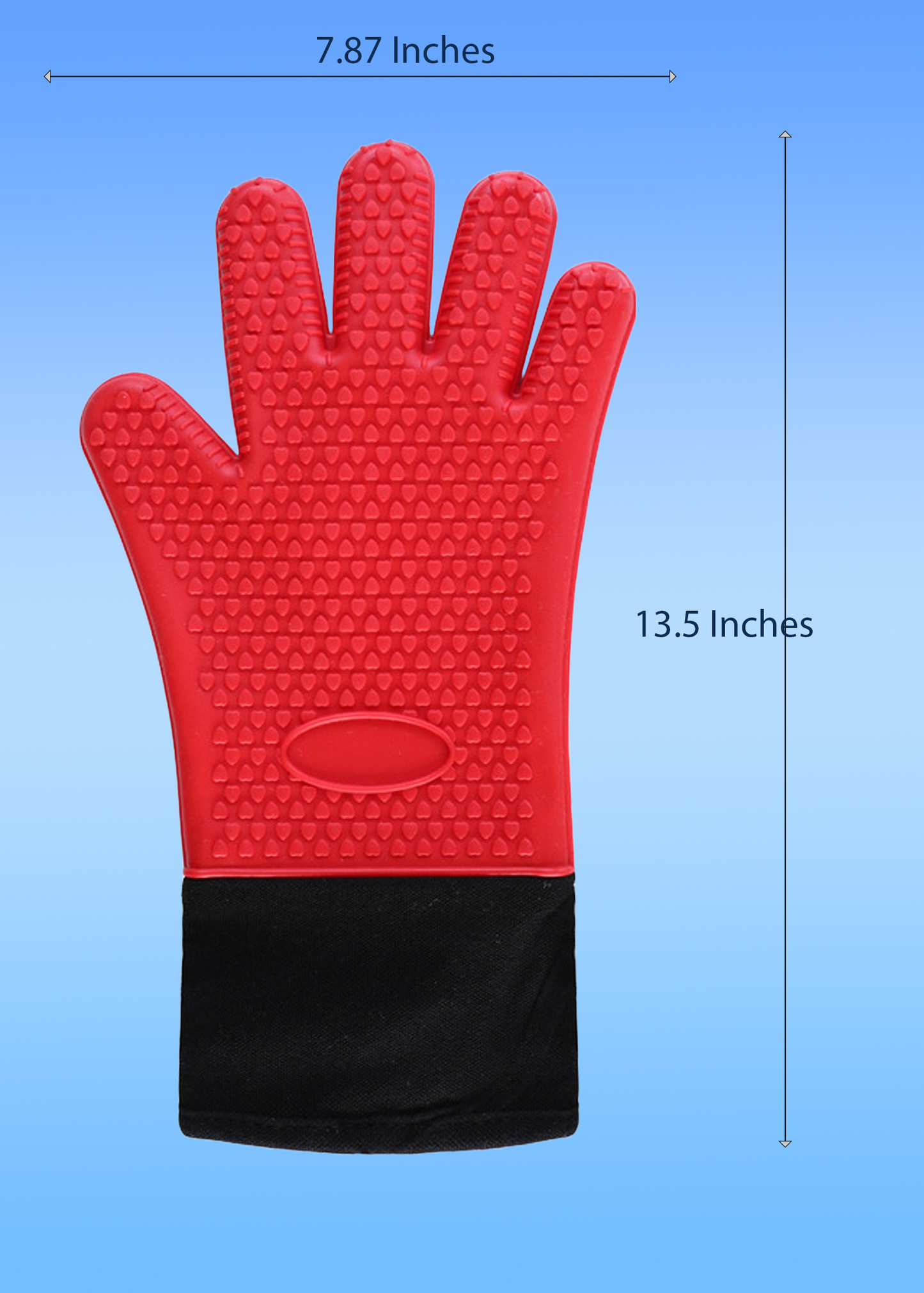 Acme Basics Silicone Oven Gloves, Non-Slip Mitts, Heat Resistant, BBQ (2-Pack)