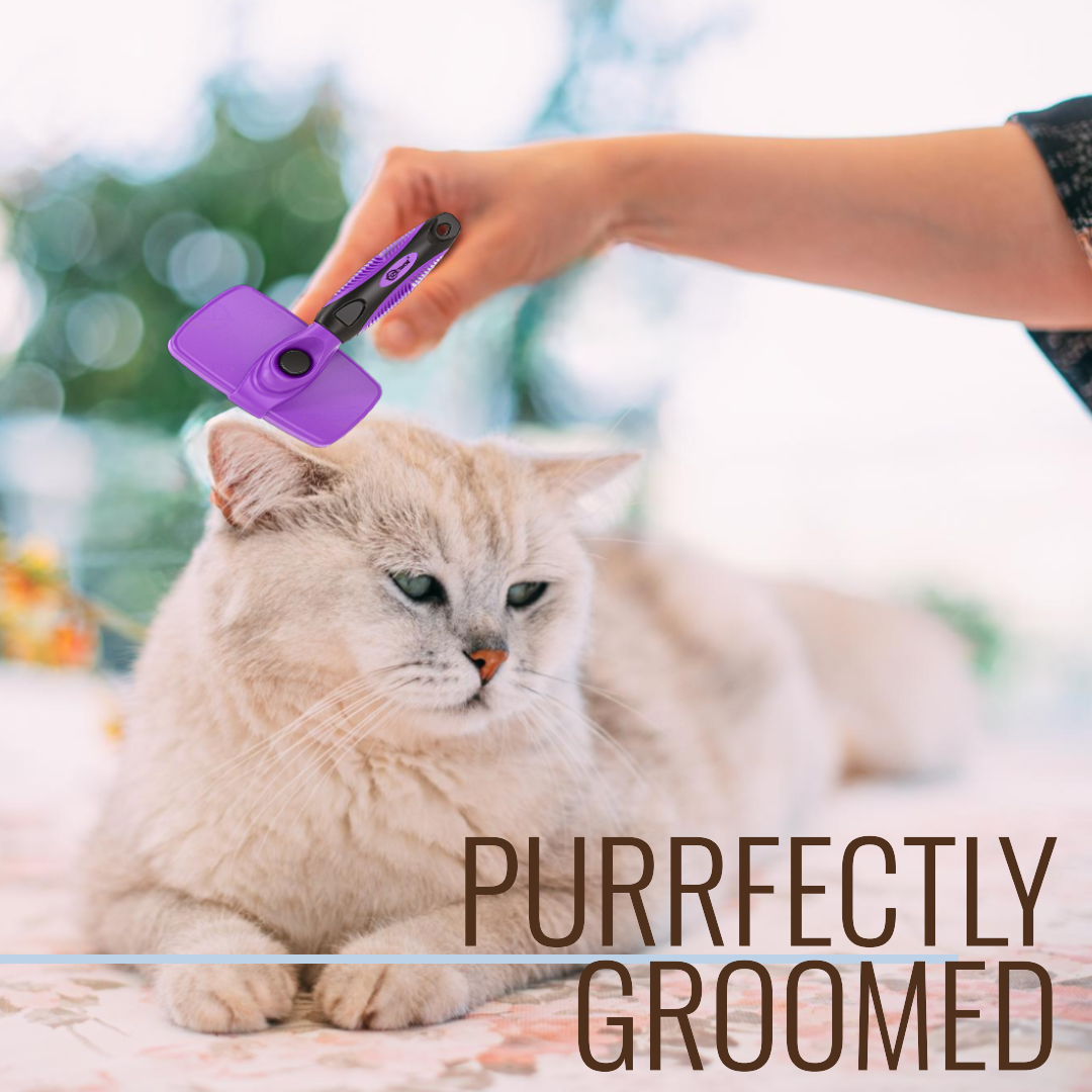 Pet Self Cleaning Slicker Brush by Acme Basics, Deshedder, Matt Remover, Comb for Dogs and Cats