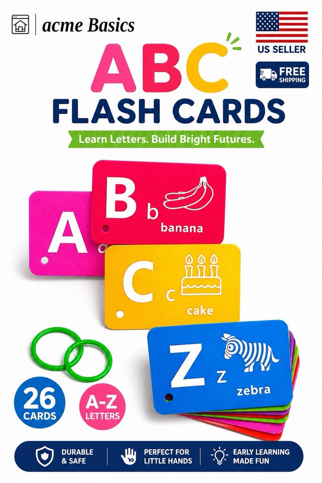 Silicone Alphabet Flash Cards for Toddlers – 26 Letters